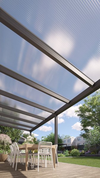REXOpremium® Alu Terrassenüberdachung 8m x 2m