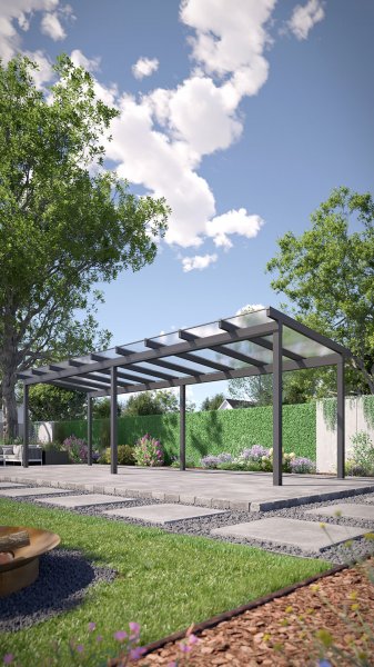 REXOfree® Alu Überdachung freistehend 9m x 3m