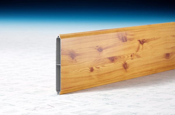 REXOboard® Alu-Balkonbretter, konkav 150mm, Holzdekor "Fichte"