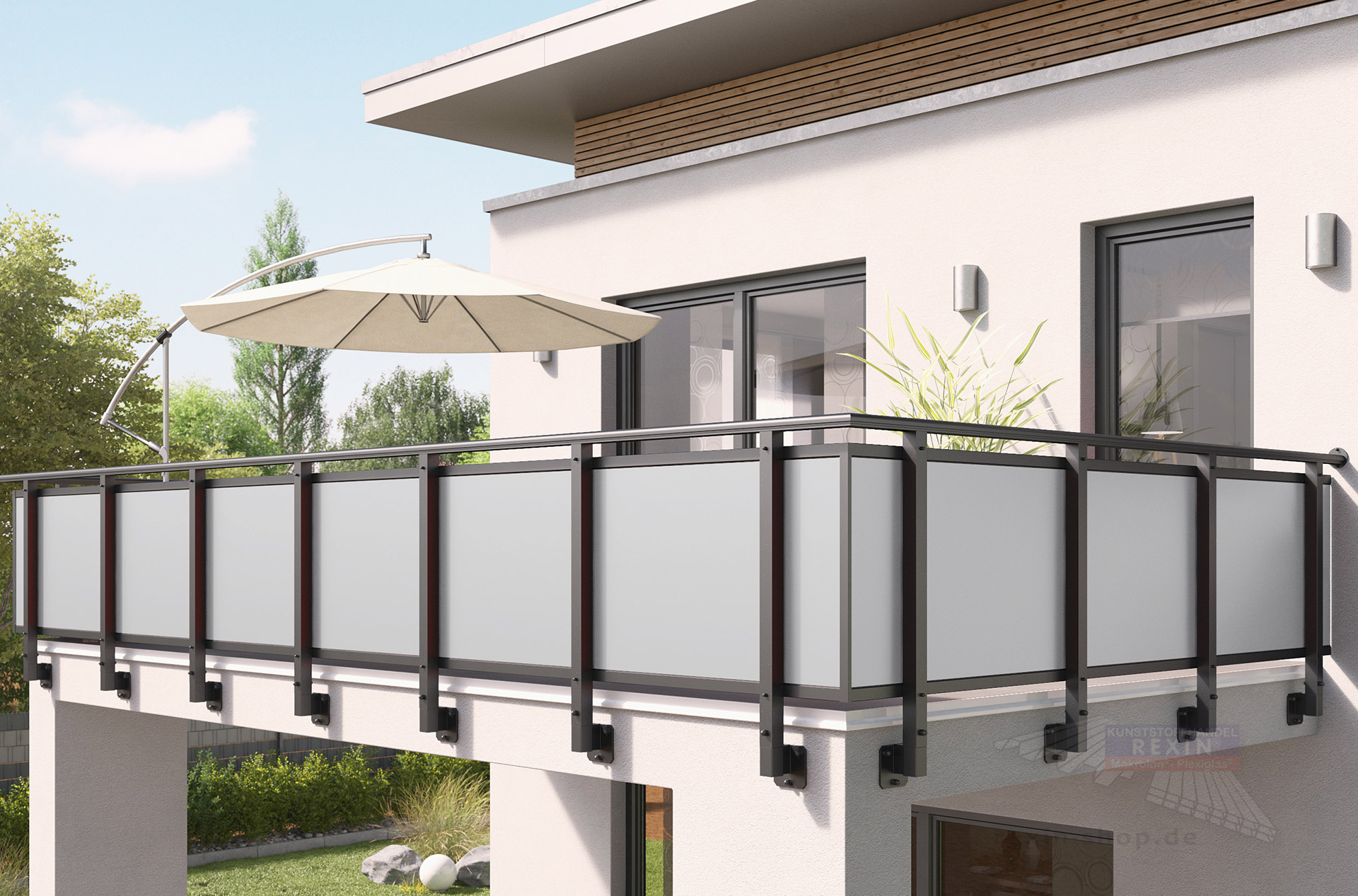 REXOguard BalkongeländerFüllung, 2m, mit Trespa®