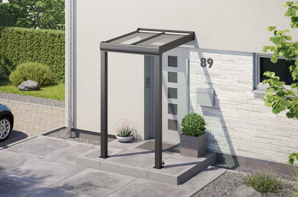 Alu-Terrassenüberdachung REXOvita VSG in Anthrazit 1,5m x 1,5m