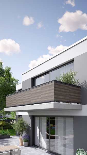 REXOguard® Balkongeländer-Füllung, 3m, mit Trespa® Holzdekor
