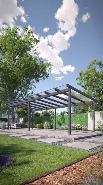 REXOfree® Alu Überdachung freistehend 9m x 4m