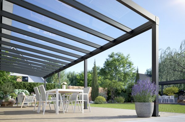 REXOpremium® Alu Terrassendach 10m x 4m, VSG-Glas
