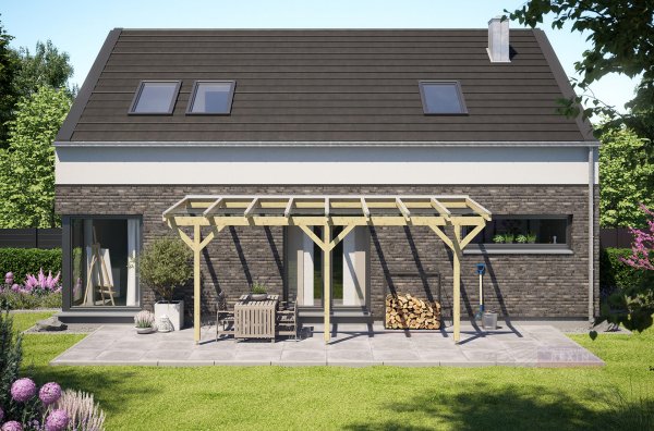 REXOcomplete® Holz Terrassenüberdachung VSG 6m x 2,5m
