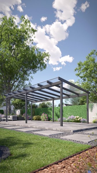 REXOfree® Alu Überdachung freistehend 8m x 4m