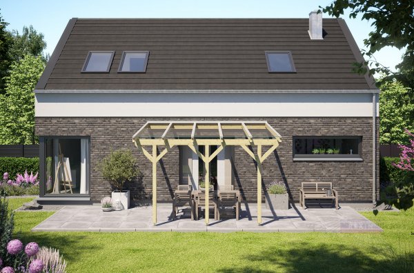 REXOcomplete® Holz Terrassenüberdachung VSG 4m x 3,5m