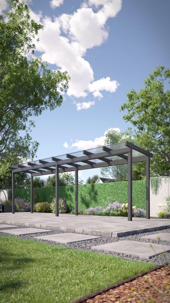 REXOfree® Alu Überdachung freistehend 8m x 2m