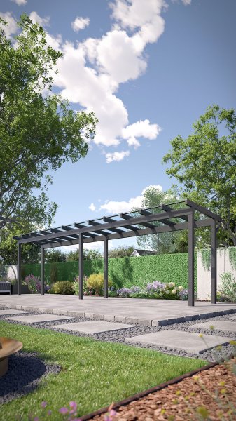 REXOfree® Alu Überdachung freistehend 9m x 2m, VSG-Glas
