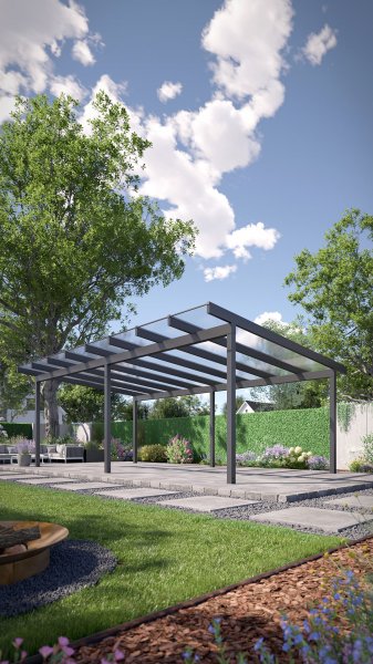 REXOfree® Alu Überdachung freistehend 8m x 5m