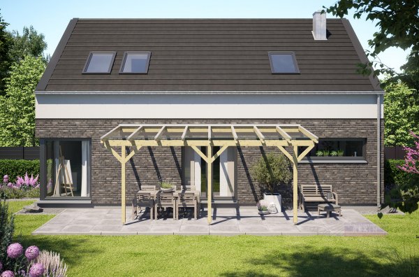 REXOcomplete® Holz Terrassenüberdachung VSG 6m x 3m