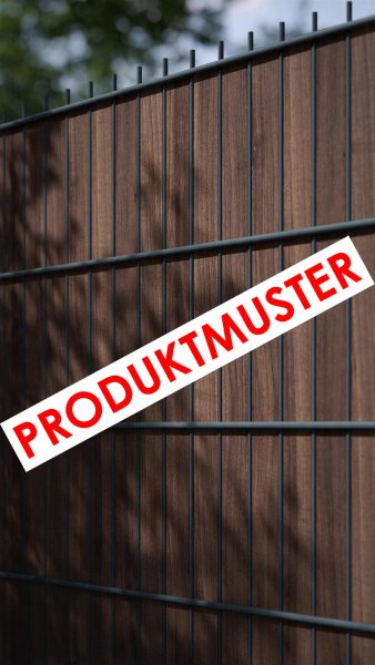 REXOprotect® Sichtschutzstreifen für Stabmattenzaun, Farbe 'Darkwood' MUSTER