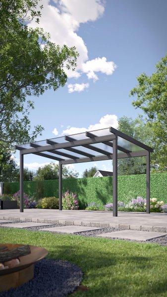 REXOfree® Alu Überdachung freistehend 5m x 3m