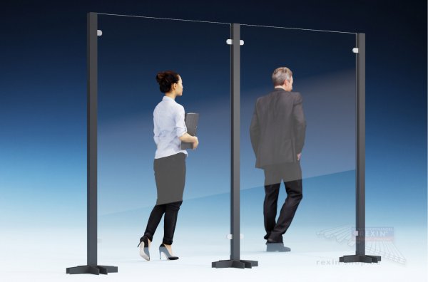 REXOcare Kunden-Trennwand 1,30m x 2m Bausatz (Erweiterungsset)