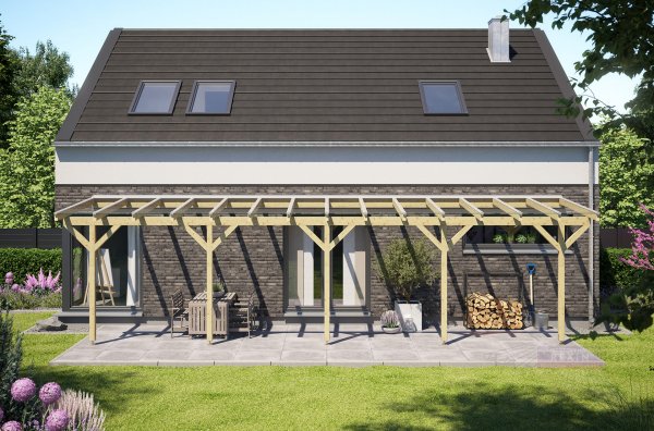 REXOcomplete® Holz Terrassenüberdachung XXL VSG 10m x 2,5m