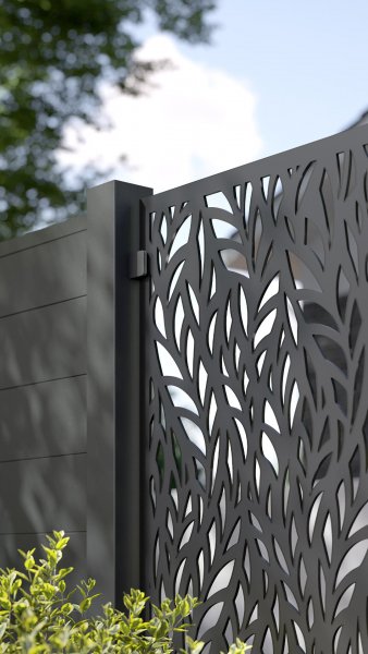 REXOprotect® Design-Zaunelement 'Jungle' für Alu-Profile anthrazit