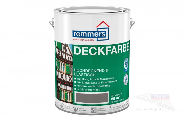 Remmers Deckfarbe, anthrazitgrau, 2,5 ltr.