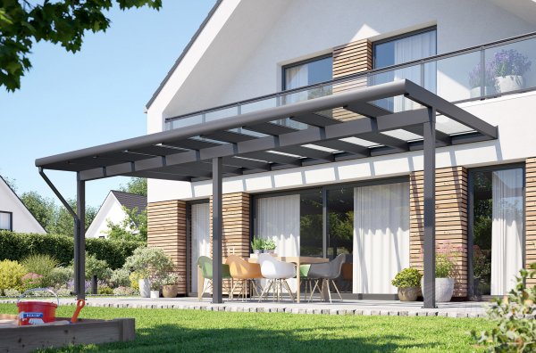 REXOclassic® Alu Terrassenüberdachung 7m x 4m, VSG-Glas