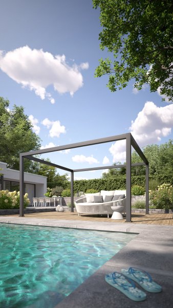 REXOcube® Pergola aus Aluminium 4m x 4m