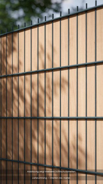 REXOprotect® Sichtschutzstreifen für Stabmattenzaun, einzeln, Farbe 'Lightwood'