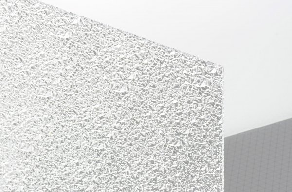 PLEXIGLAS® Textures Massivplatte klar (0A000 E), 6mm, Struktur: Eiskristall