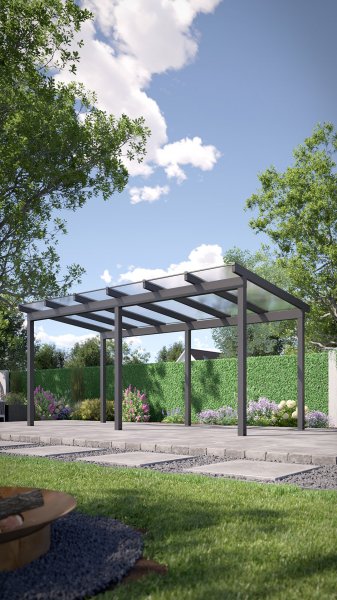 REXOfree® Alu Überdachung freistehend 6m x 3m