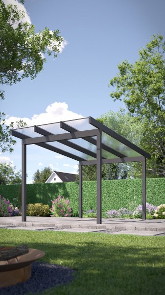 REXOfree® Alu Überdachung freistehend 3m x 5m