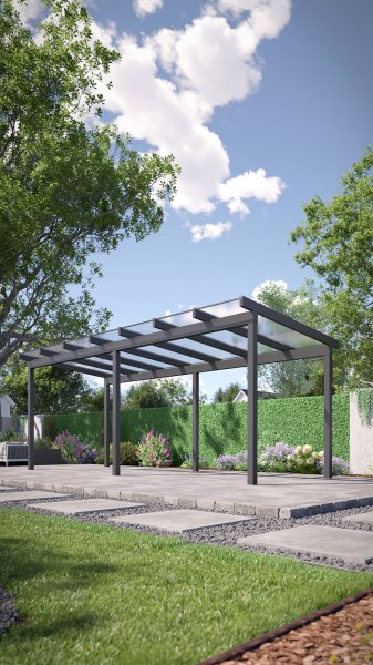 REXOfree® Alu Überdachung freistehend 7m x 3m