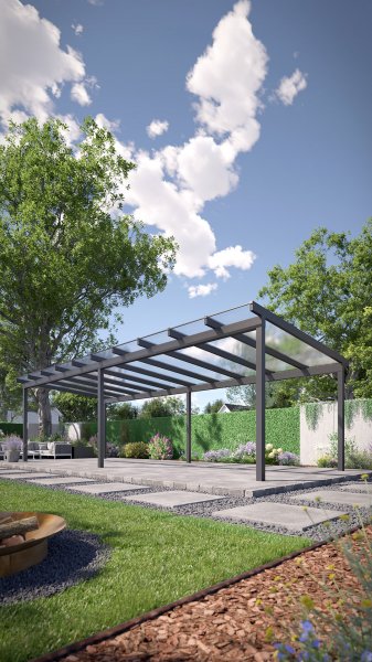 REXOfree® Alu Überdachung freistehend 10m x 4m
