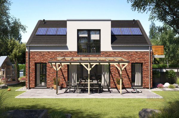 REXOmaster Holz Terrassenüberdachung VSG 4m x 3,5m