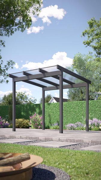 REXOfree® Alu Überdachung freistehend 3m x 3m
