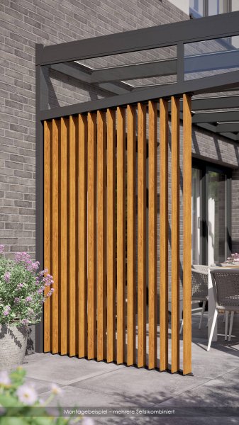 REXOvelis® verstellbare Lamellenwand, Golden Oak