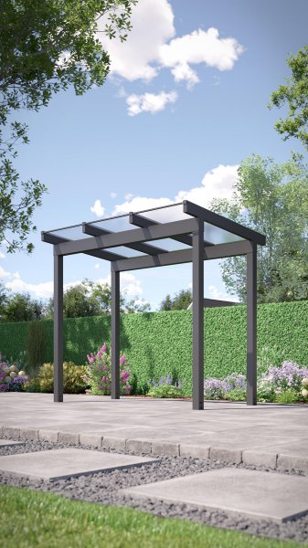 REXOfree® Alu Überdachung freistehend 3m x 2m