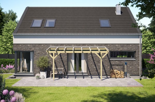 REXOcomplete® Holz Terrassenüberdachung VSG 5m x 2m