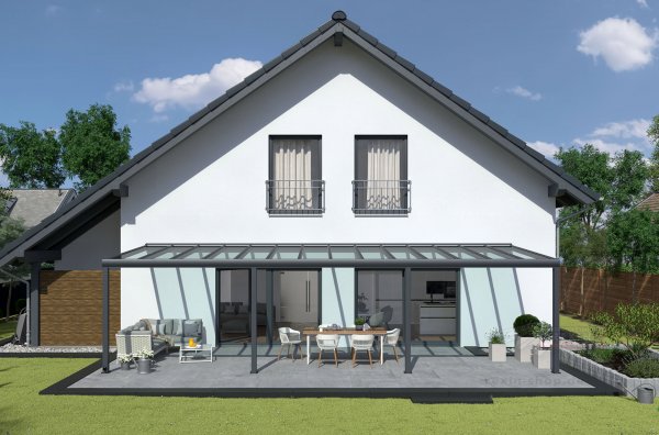 REXOpremium® Alu Terrassendach 10m x 4,5m, VSG-Glas