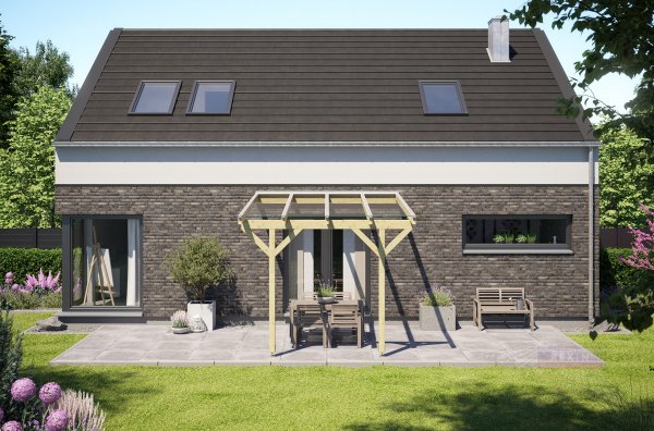REXOcomplete® Holz Terrassenüberdachung VSG 3m x 3,5m