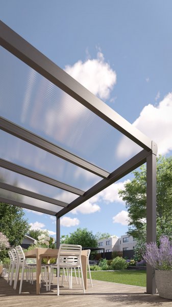 REXOpremium® Alu Terrassenüberdachung 4m x 2m