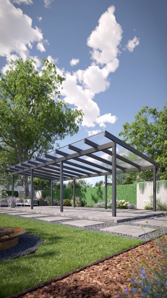 REXOfree® Alu Überdachung freistehend 10m x 5m