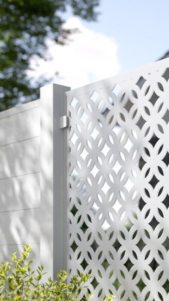 REXOprotect® Design-Zaunelement 'Oriental' für Alu-Profile weiß