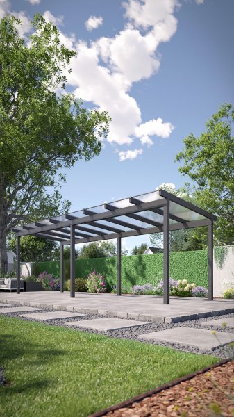 REXOfree® Alu Überdachung freistehend 8m x 3m