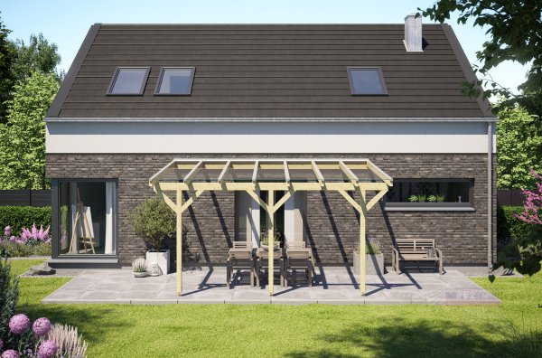 REXOcomplete® Holz Terrassenüberdachung VSG 5m x 3m