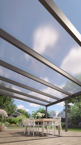 REXOpremium® Alu Terrassenüberdachung 5m x 4m