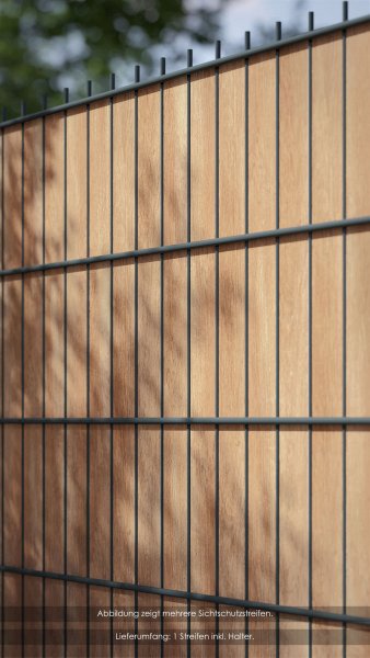REXOprotect® Sichtschutzstreifen für Stabmattenzaun, einzeln, Farbe 'Lightwood'