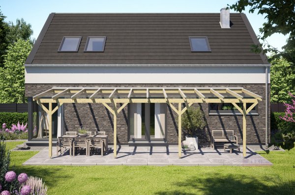REXOcomplete® Holz Terrassenüberdachung VSG 9m x 3m