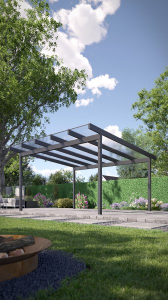 REXOfree® Alu Überdachung freistehend 5m x 5m