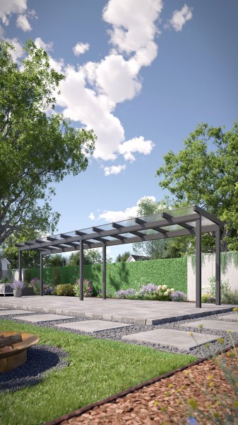 REXOfree® Alu Überdachung freistehend 10m x 2m