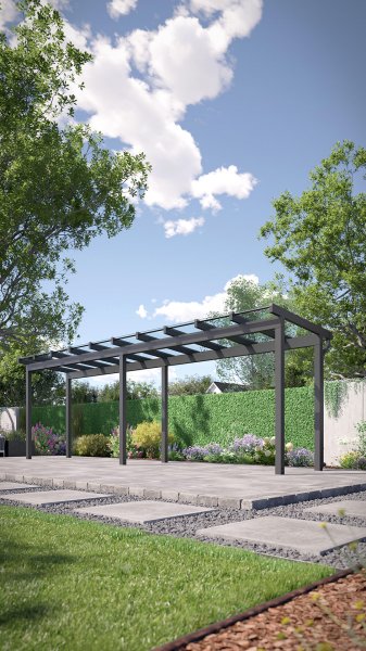 REXOfree® Alu Überdachung freistehend 8m x 2m, VSG-Glas