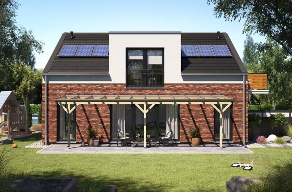 REXOmaster Holz Terrassenüberdachung VSG 9m x 2m