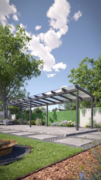 REXOfree® Alu Überdachung freistehend 10m x 3m
