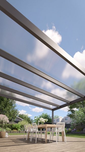 REXOpremium® Alu Terrassenüberdachung 4m x 4m